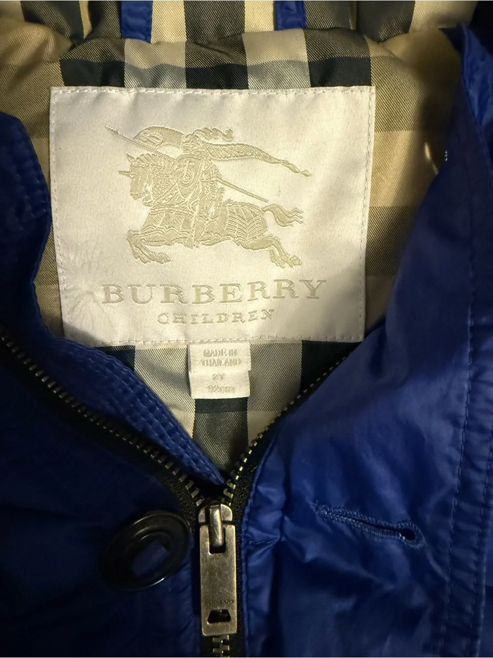 Kids Burberry Blue Puffer Hooded Coat 2Y / 2T warm!